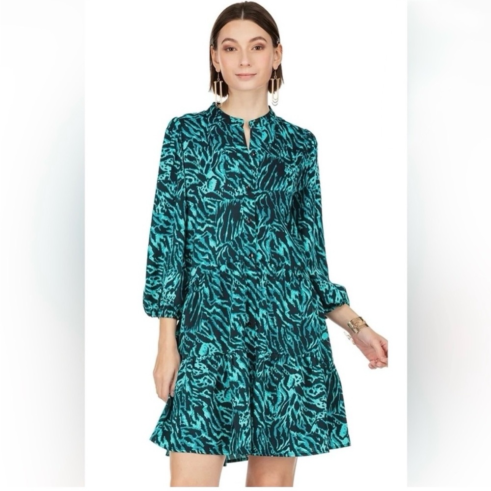Joy Joy Tiered Safari Print Dress